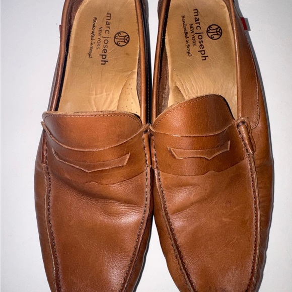 MARC JOSEPH BROWN LEATHER MEN'S PENNY LOAFER SLIP ON SZ 11.5 MOCASSIN - Picture 2 of 7